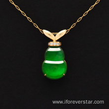 Green Color Icy Jadeite Cucurbit Pendant Charms